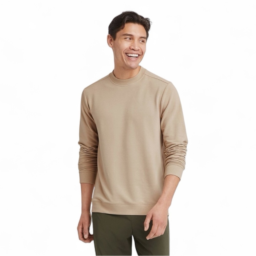 All in Motion Soft Gym Crewneck Sweatshirt Neutral Tan Men’s Size Medium